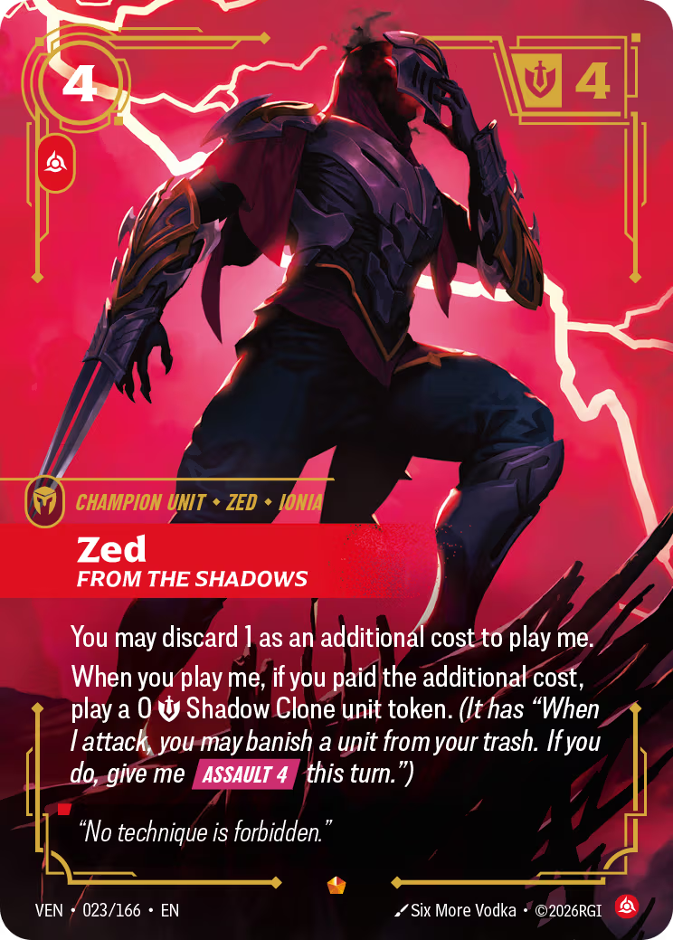 Zed, From the Shadows [VEN-023/166] [Vendetta]
