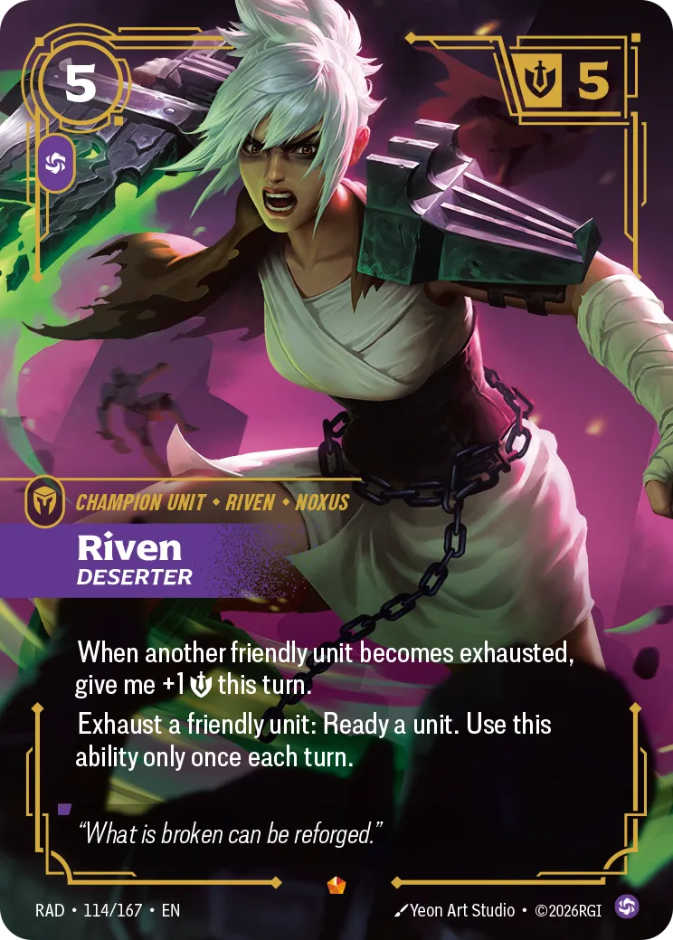 Riven, Deserter [RAD-114/167] [Radiance]