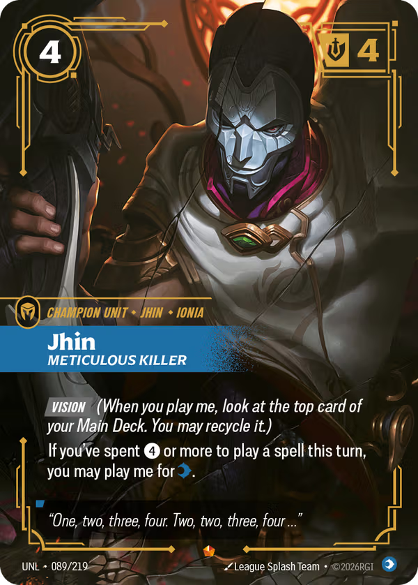 Jhin, Meticulous Killer [UNL-089/219] [Unleashed]