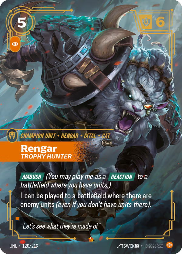 Rengar, Trophy Hunter [UNL-120/219] [Unleashed]