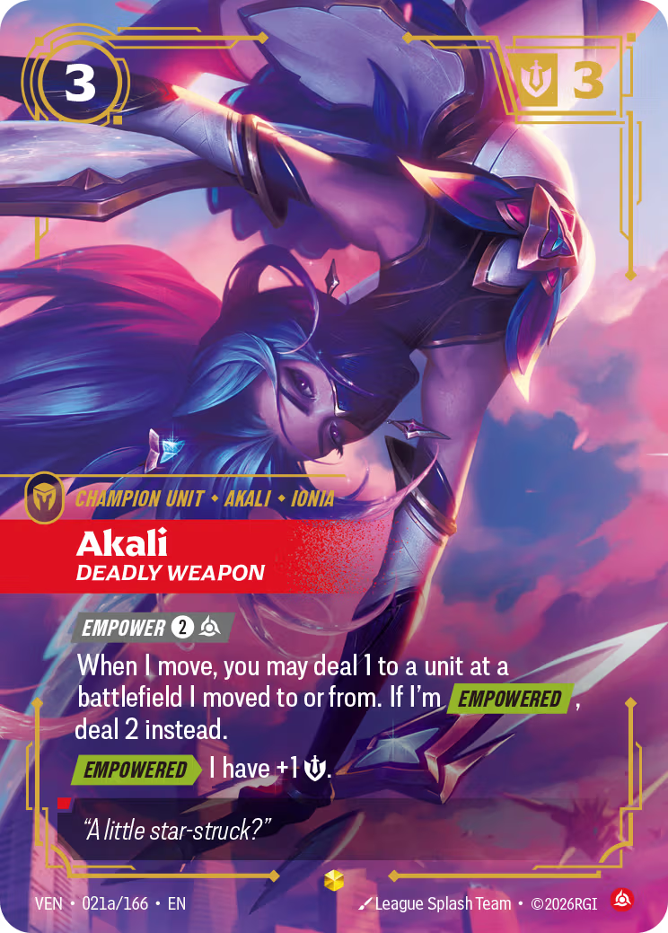 Akali, Deadly Weapon [VEN-021a/166] [Vendetta]