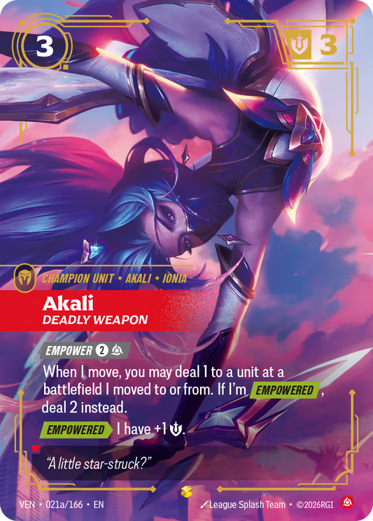Akali, Deadly Weapon [VEN-021a/166] [Vendetta]