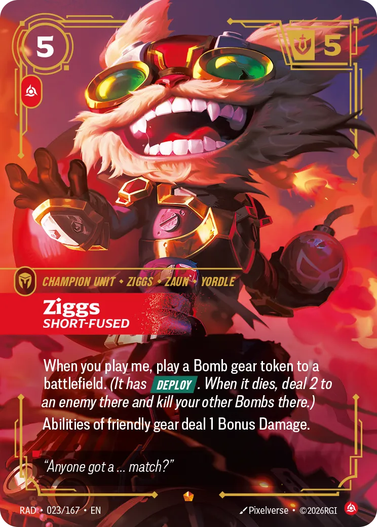 Ziggs, Short-Fused [RAD-023/167] [Radiance]