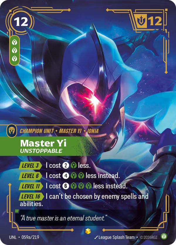 Master Yi, Unstoppable [UNL-059a/219] [Unleashed]