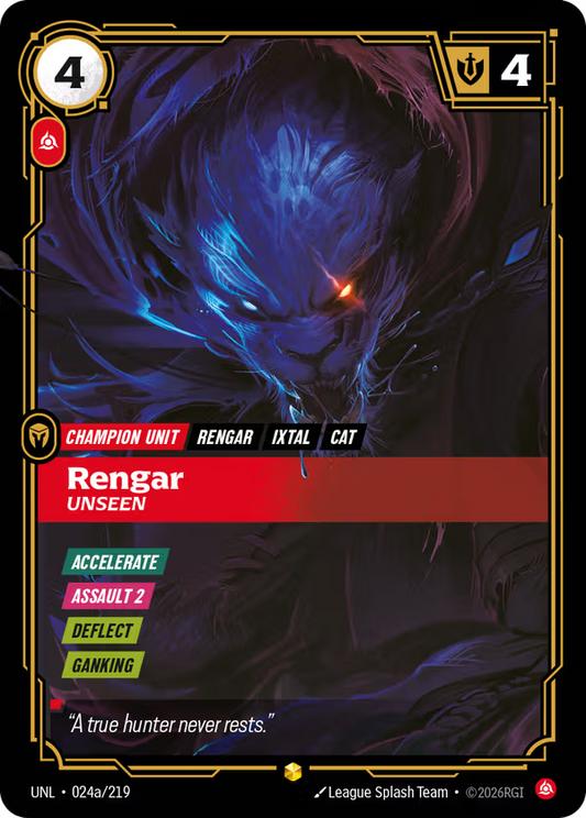Rengar, Unseen [UNL-024a/219] [Unleashed]