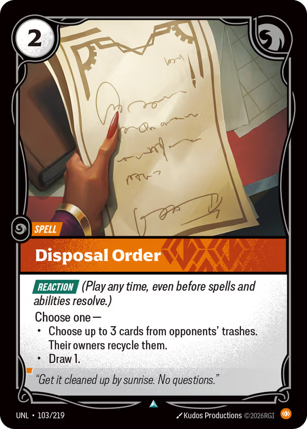 Disposal Order [UNL-103/219] [Unleashed]