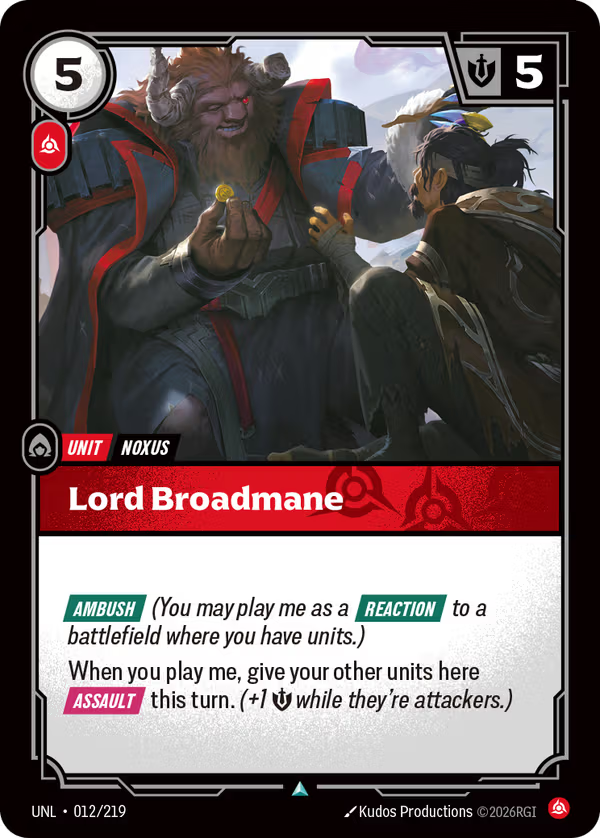 Lord Broadmane [UNL-012/219] [Unleashed]